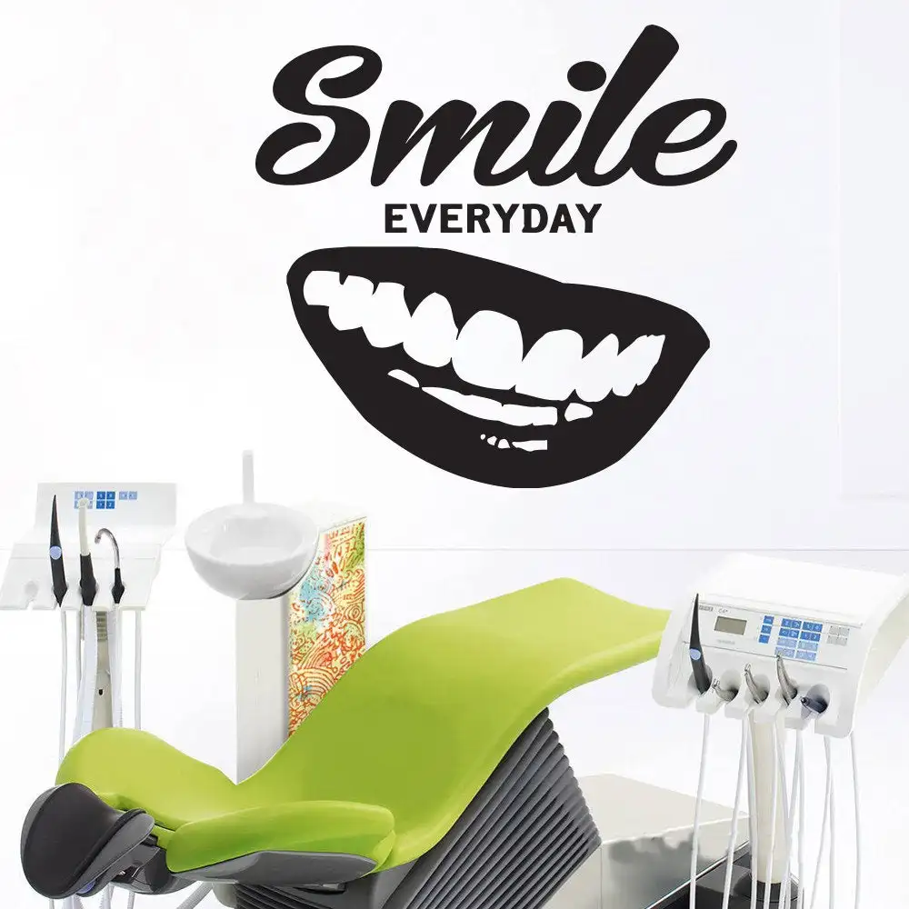 

Dental Clinic Quote Wall Decal Dentist Smile vinyl Wall Stickers Teeth clinic Removable Tooth Decor for wall glass windows G576
