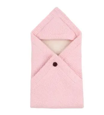 82W506 Pink Детские спальные мешки, зимние теплые флисовые пеленальные одеяла для младенцев 0-6 м, белье для коляски, детский спальный мешок - Цвет: 82W506 Pink
