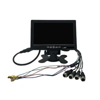 new arrival 7 inch display quad split monitor built in dvr video recording 4 channels car reverse monitor