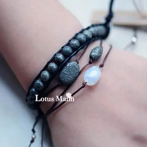 Браслет Lotus mann с белым лунным камнем|bracelet bracelet|stone braceletwhite stone bracelet |