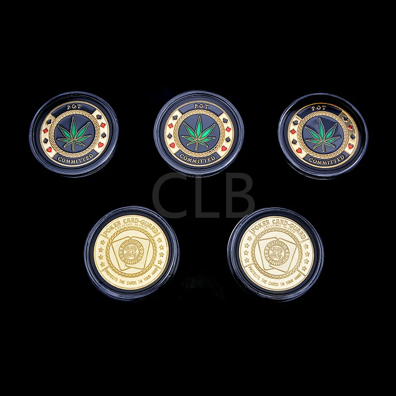 Оптовая продажа стильная металлическая покерная карта защита для монет казино