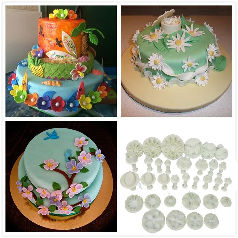 JINJIAN 33 шт./компл. помадка для украшения торта Sugarcraft Плунжер резак инструменты
