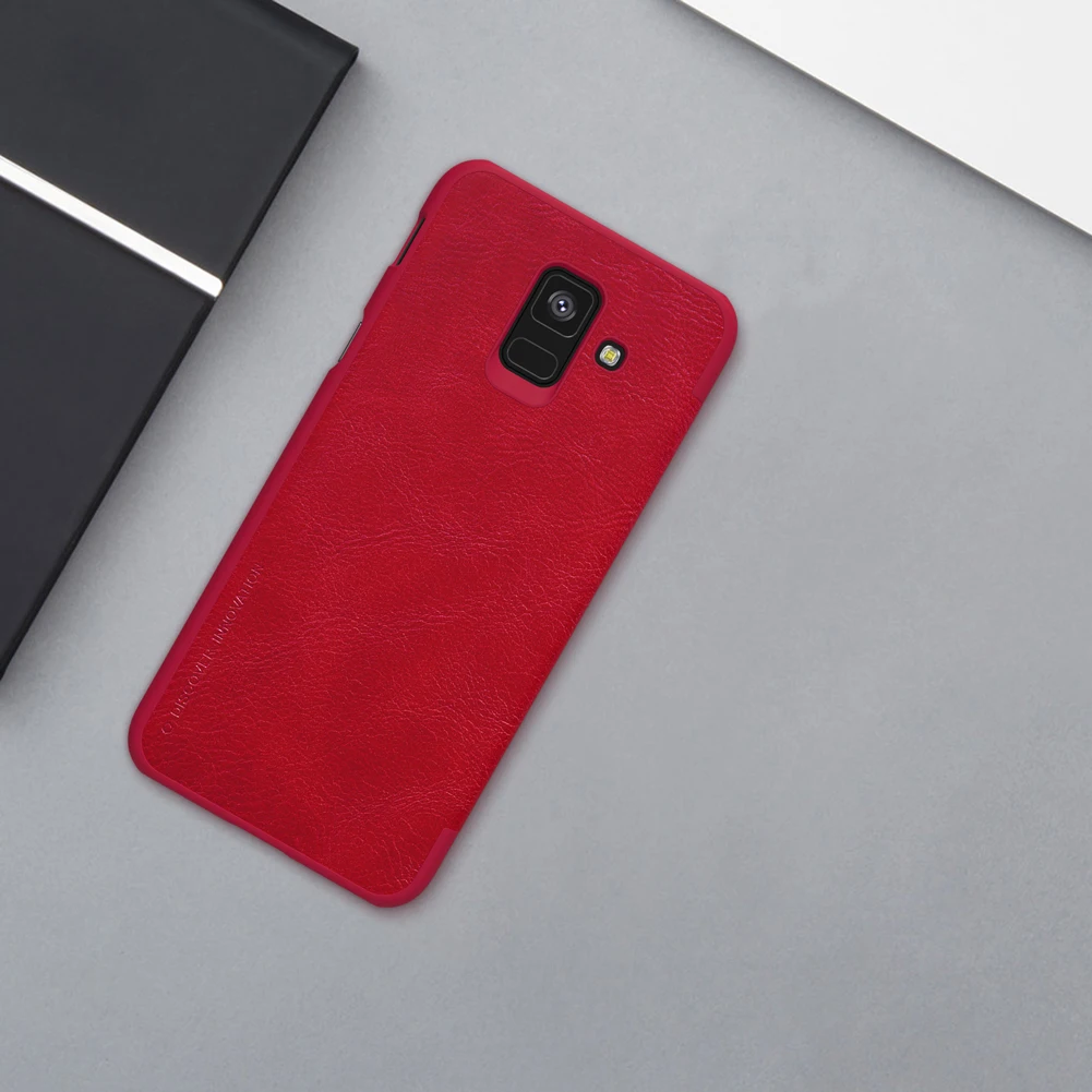Чехол-книжка для samsung Galaxy A6 A7 чехол Nillkin Qin из искусственной кожи чехол-книжка для samsung Galaxy A6 Plus