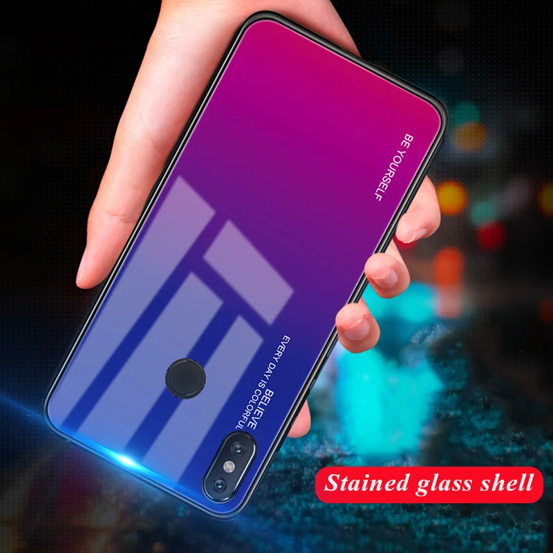 

Gradient Tempered Glass Case For Xiaomi Redmi Note7 6 Pro Phone Cover For Mi8 Mi A2 Lite 6X 5X A1 Mi 9 Cover Protective Fundas