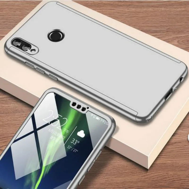 Серебристый Роскошные 360 полный защитный чехол для телефона для huawei Y7 Y6 pro P20 P30 Lite рro P8 P9 P10 Lite Honor 8 9 lite 10 7A 7C чехлы - Цвет: Серебристый