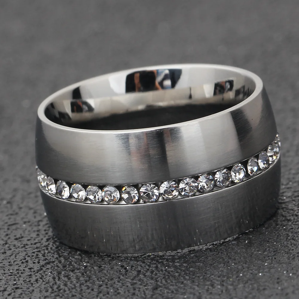 

NHGBFT Rose gold color Stainless Steel Ring for Women Wedding Engagement CZ Zircon Ring Female Jewelry