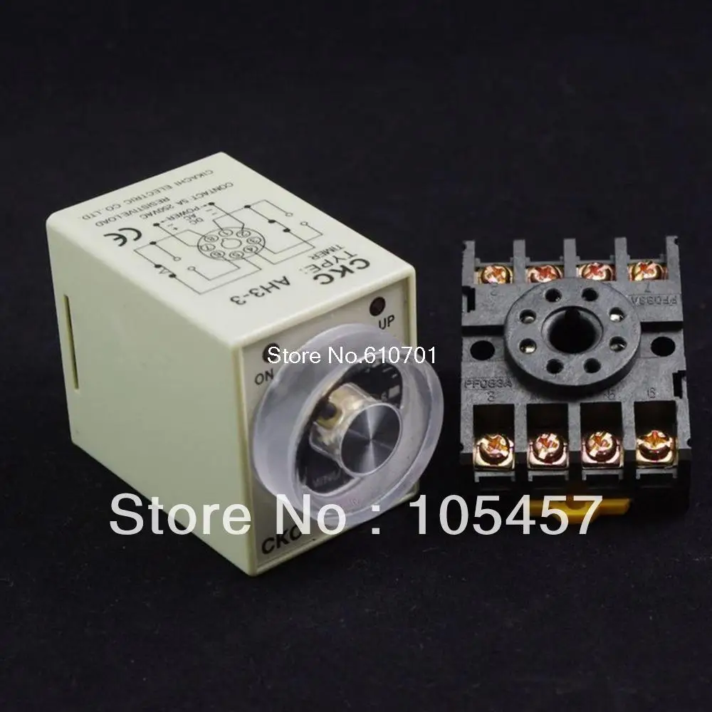 12VDC/24VDC/24VAC/110VAC/220VAC питание на задержке AH3 3 Таймер 0 10s реле с 8 контактами цоколь
