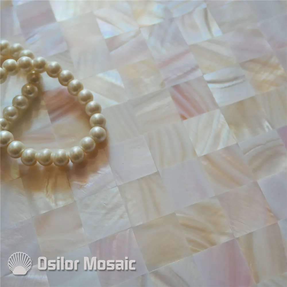 

Free shipping pink and yellow color 100% Chinese freshwater shell mother of pearl tile for interior house decoration wall tile