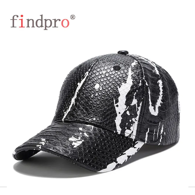 Мужская бейсболка findpro черная из искусственной кожи осенняя Кепка-водителя