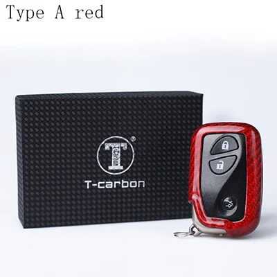 TYPE A RED Чехол для ключей DEE из углеродного волокна, чехол для ключей для Lexus CT IS ES GS RX GX LX ES250 240 300/RX 270 350 450 - Название цвета: TYPE A RED