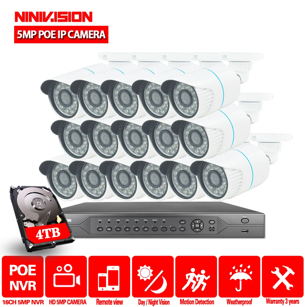 Камера видеонаблюдения NINIVISION H.265 4K 16 каналов 5 МП NVR|Система наблюдения| |