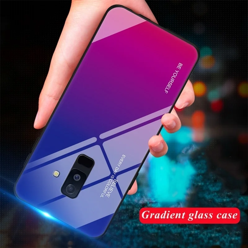 Tempered Glass Phone Case For Samsung Galaxy S8 S7 S9 S10 Plus Lite S10E Gradient Color Cover Note 8 9 A70 A10 |