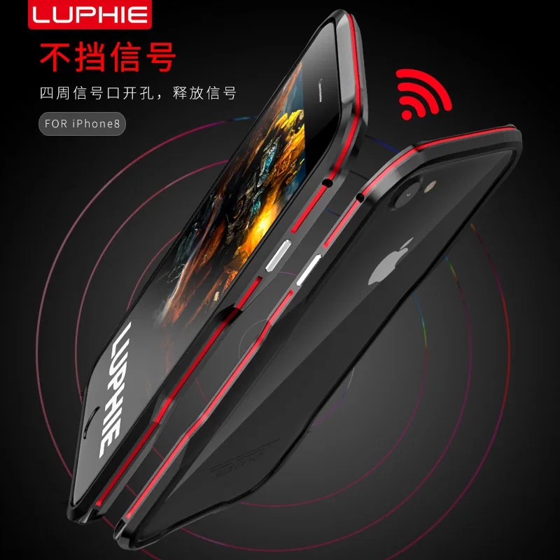 LUPHIE Роскошный металлический бампер чехол для телефона Apple iPhone X XS Max XR 8 7 Plus