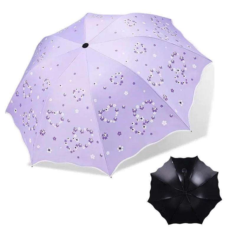 33533 Purple Качественный складной зонтик для женщин, брендовый, для путешествий, анти-УФ, ветрозащитный, дождевик, цветок, модификация, женский, солнцезащитный, для девочек, зонтик, карманные зонтики - Цвет: 33533 Purple