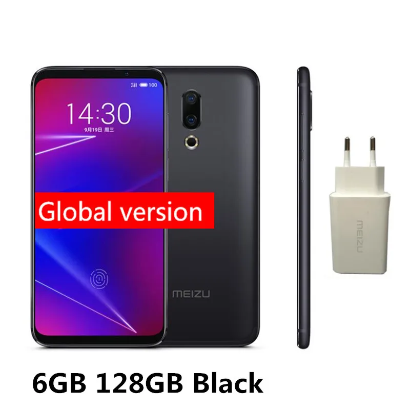Meizu 16 16X, глобальная версия, 6 ГБ ОЗУ, 128 Гб ПЗУ, Смартфон Snapdragon 710, четыре ядра, 6,0 дюйма, 2160x1080, отпечаток пальца, мобильный телефон - Цвет: Black