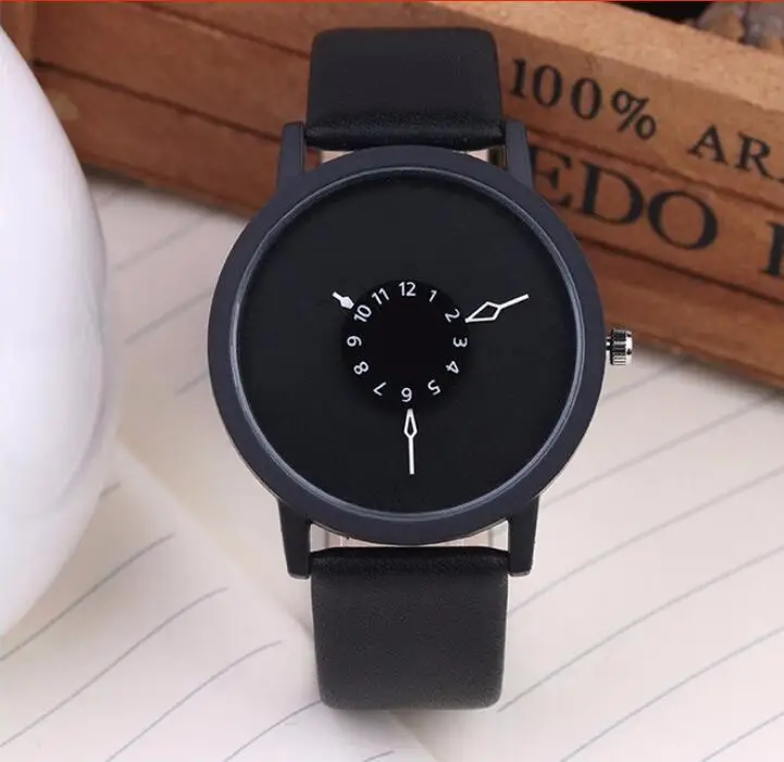 

Hot fashion creative watches women men quartz-watch 2018 BGG brand unique dial design lovers' watch leather wristwatches clock