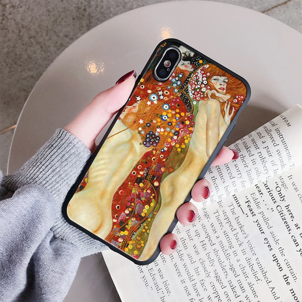 Мягкий силиконовый чехол Gustav Klimt с рисунком поцелуя чехол для iPhone 5 5S SE 6 6S Plus XR XS Max 7 8 Plus X 10 - Цвет: 3 soft case