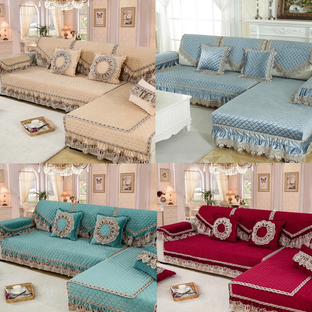 

Luxurious Thick plush Non-slip sofas covers quilting pieces Four seasons universal fabric sofa cushion cubiertas para sofa