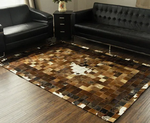 

Fashionable art carpet 100% natural genuine cowhide leather 3d rugs