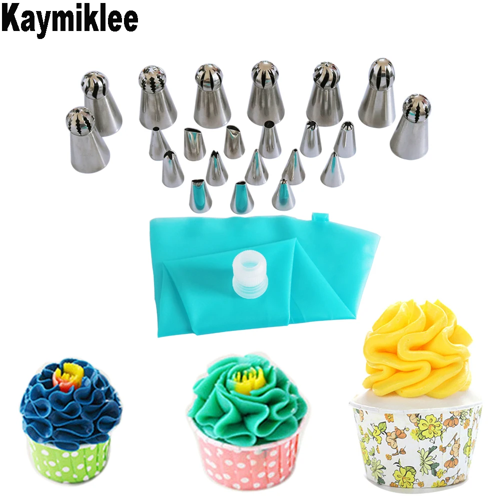 KAYMIKLEE 24 шт./компл. русская глазурь трубочки NozzlesPastry набор украшения для торта