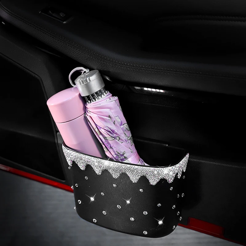 Автомобильный органайзер коробка со стразами бочка для хранения мусорная