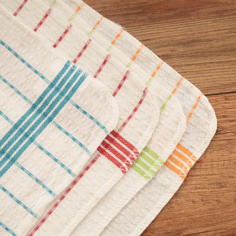 10 предметов хлопковые клетчатые плед Кухня салфетка Четыре цвета Полотенца