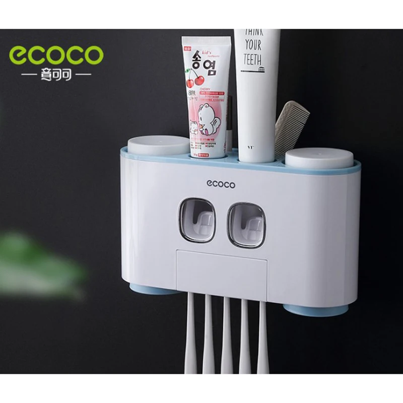 Automatic Toothpaste Extruder Toothbrush Rack Wall-mounted Bathroom Dust-proof Fittings Suite | Дом и сад