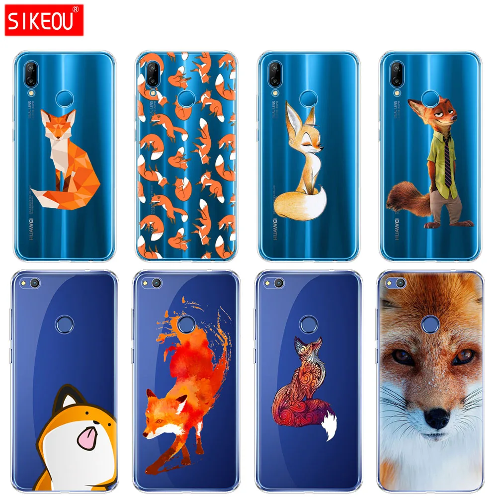 Силиконовый чехол для телефона Huawei P20 P7 P8 P9 P10 Lite Plus Pro 2017 P Smart soft tpu sly fox pattern Защитный чехол|Бамперы| |