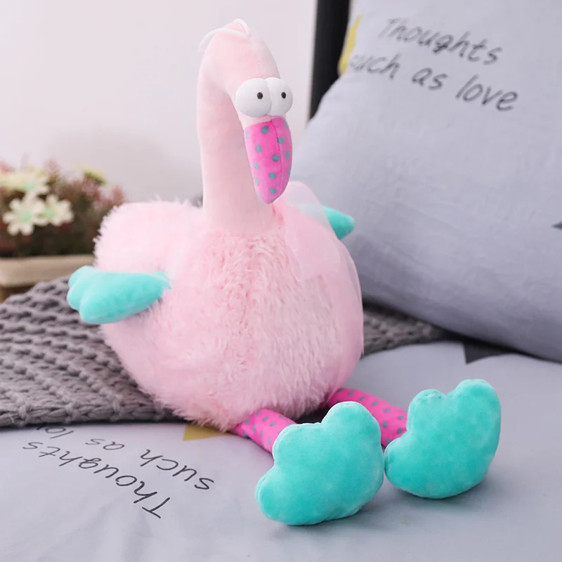 Розовая игрушка фламинго плюшевые длинные ноги игрушки животных большие глаза