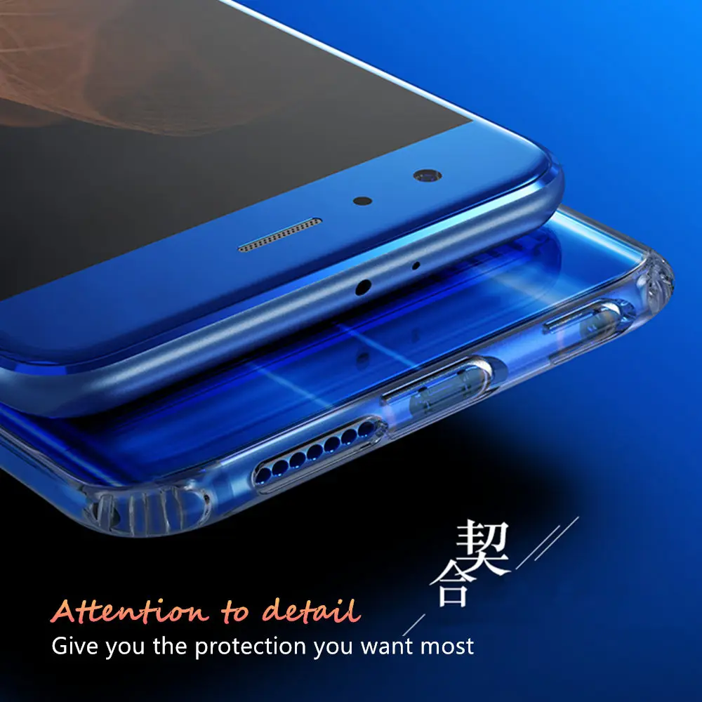 Прочные прозрачные чехлы для huawei P8 P9 lite 2017 P10 P20 pro Nova 3e 2i/Honor 9 8 6A 6x 7x V10 psmrt мягкий