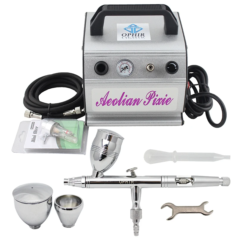 Аэрограф Двойного Действия OPHIR Гравитационный краскопульт в комплекте 110 В 220