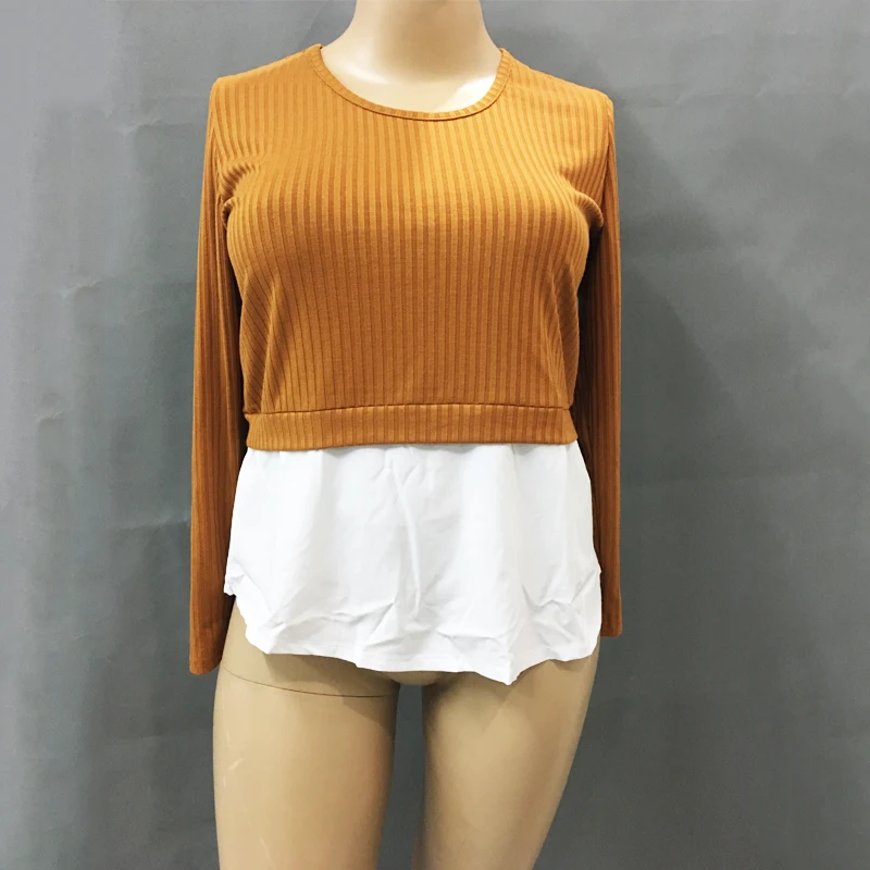2018 Winter Warm knitted Women Blouse Long Sleeve Patchwork Sweater Plus Size Tops Big Pullovers 6XL Shirt Blusas | Женская одежда