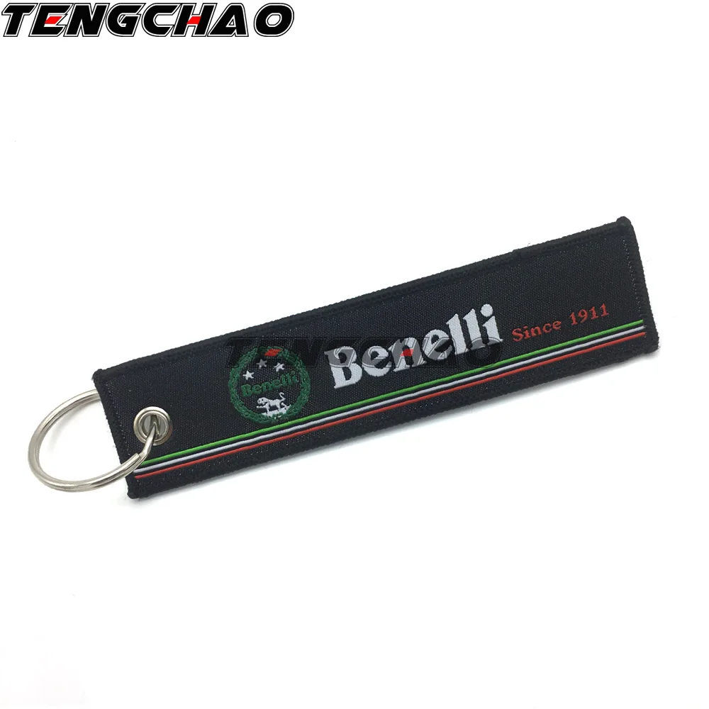 Модный брелок для ключей мотоцикла Benelli Тканое кольцо бирка ярлык цепь черный