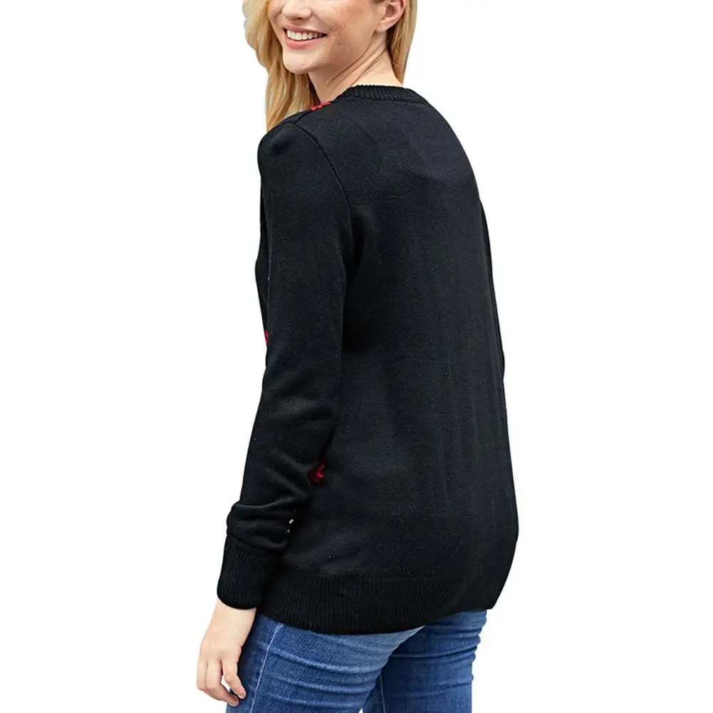 Yiwa Women Winter Warm Round Collar Long Sleeve Sweater Casual Christmas Pattern Pullovers Tops soft smooth breathable extremely | Женская