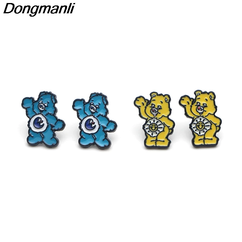P3364 Dongmanli Care Bears стальной пирсинг для уха шпилька Дети Стильные серьги для женщин эмалированные серьги вечерние Ювелирные изделия Подарки для девочек