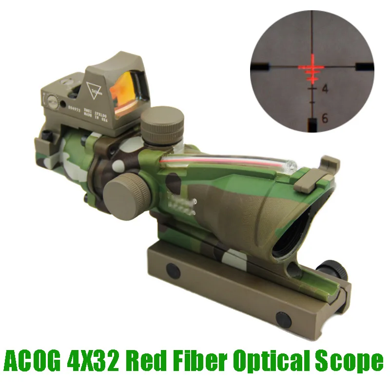 Тактический Оптический прицел Triji ACOG 4X32 с красной подсветкой оптический RMR Micro Red