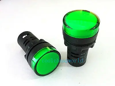 

10pcs12v 24v 110V 220v 22mm Green LED Power Indicator Signal Light