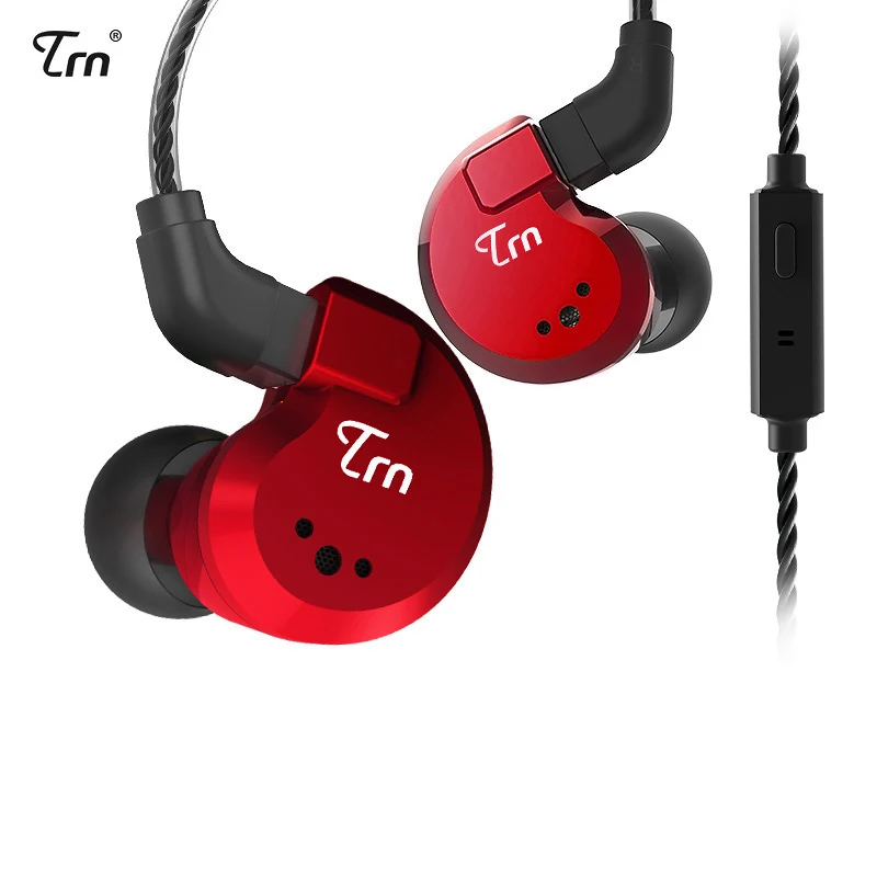 red with mic AK TRN V80 2BA+ 2DD Гибридный Металлический наушник в ухо IEM HIFI DJ монитор для бега спортивные наушники ушные наушники гарнитура наушники Im2/IM1 X6 - Цвет: red with mic