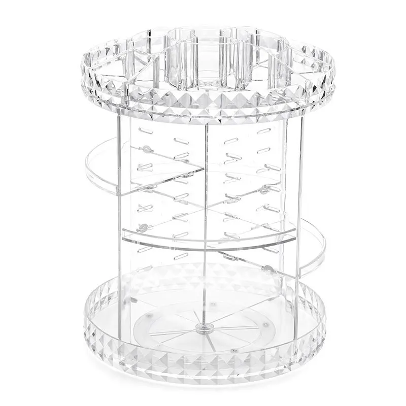 

Multi-function 360 Degree Rotation Transparent Acrylic Cosmetics Storage Box Fashion Detachable Makeup Beauty Organizer Holder