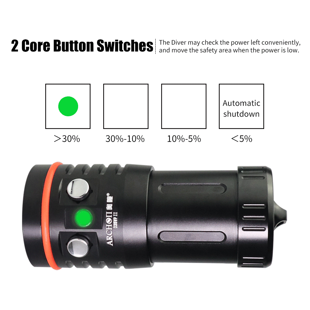 ARCHON D35VP II W41VP Дайвинг видео светильник 4* CREE XM-L2 Макс 2600 люмен погружной фонарь 100 м подводный Точечный светильник с зарядным устройством