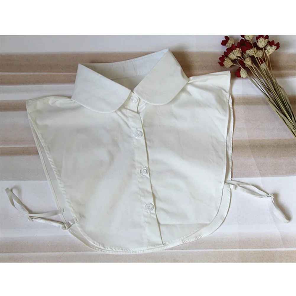 

Newly Detachable Women Shirt Fake Collar Cotton Solid Color Lapel False Blouse Top Sweater Neckwear Ladies Clothes Accessories D