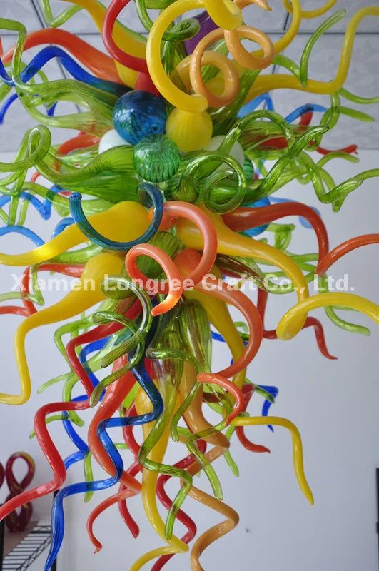 C02-Home Decorations Led Light Ceiling Hand Blown Colored Glass Chandelier | Лампы и освещение