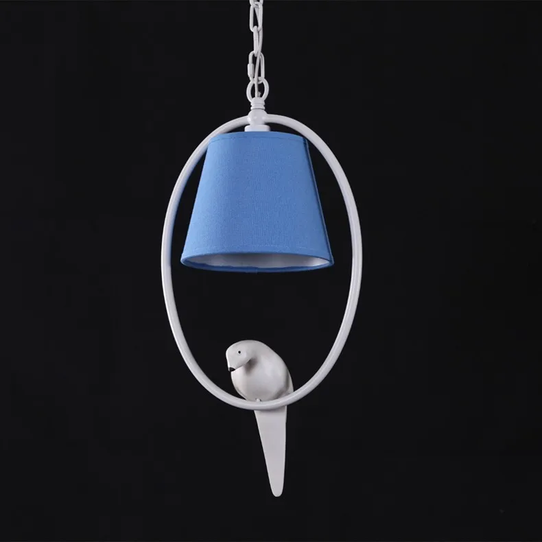 Американская сельская птичья лампа подвесные светильники с тканевым оттенком
