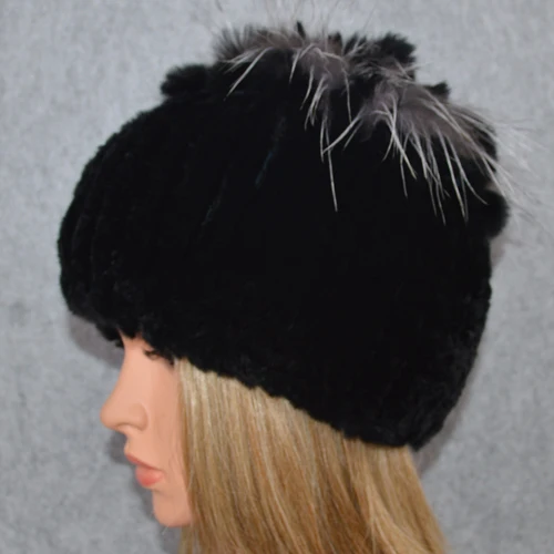 color 15 Горячая Распродажа Настоящий мех кролика Skullies Beanies шапки женские зимние теплые ручной работы вязаная шапка из меха кролика рекс шапки для девочек натуральный мех - Цвет: color 15
