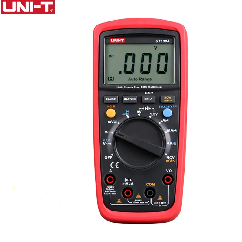 UNI T UT139A True RMS цифровой мультиметр Авто Диапазон AC/DC Amp/Вольт Ом Тест er с удержанием
