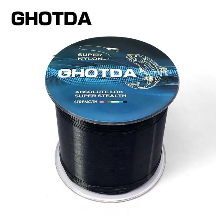 Black GHOTDA 5-30 фунтов 500 м 0,168-0,5 мм нейлоновая леска супер сильная мононить - Цвет: Black