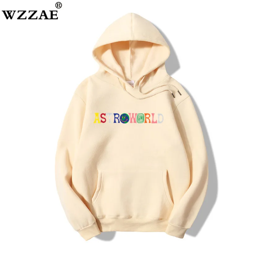 Трэвиса Скотта Astroworld WISH YOU WAS HERE вышитые радужные буквы для мужчин и женщин пуловер с капюшоном модная Толстовка в стиле хип-хоп