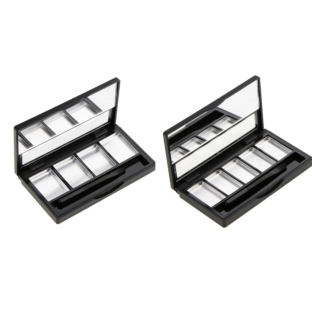 Empty Makeup Palette Eyebrow Powder Eyeshadow Blush Lip Gloss DIY Case With Mirror Brush Set | Красота и здоровье