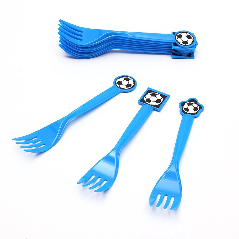 1bannar+10invitation card+10spoons+10forks+10cups+10plates football disposable Birthday Party DecorationParty Supplies | Дом и сад