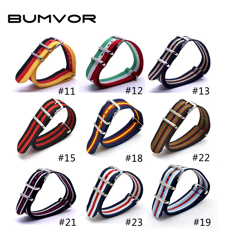 Watch Classic 18 mm bracelet Camouflage Army Military nato fabric Woven Nylon watchbands Strap Band Buckle belt 18mm New 2019 |